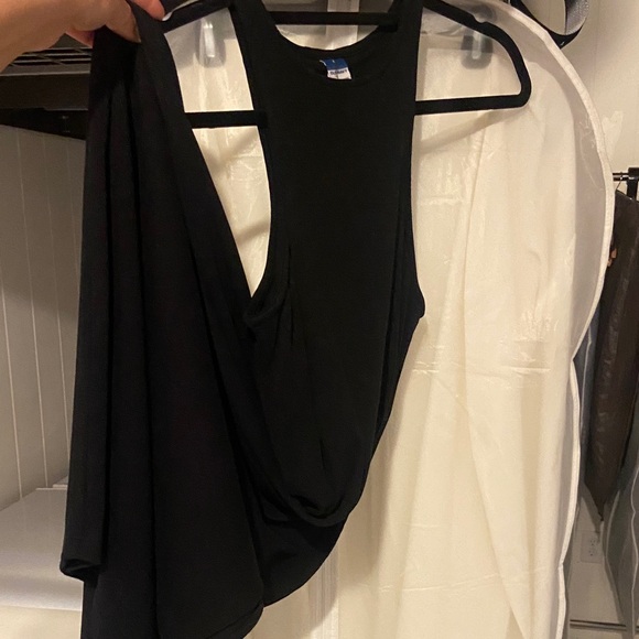 Old Navy Black Ribbed Stretch Knit Mid-Calf Dress with Shelf Bra Size L - Picture 3 of 4